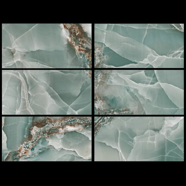 Modern Green Glossy Marble/Onyx Effect Wall & Floor Gres Porcelain Tile 60x120 Onyx Turquoise Baldocer