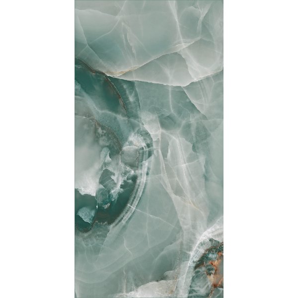 Πρασινα πλακακια μεγαλου μεγεθους μπανιου γυαλιστερα ονυχας 120χ60 Onyx Turquoise Baldocer