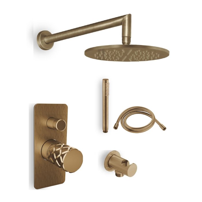 Retro Bronze Concealed Shower Mixer Set 2 Outlets Eletta Chester Eurorama