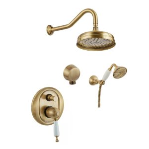 Traditional Bronze Concealed Shower Mixer Set 2 Outlets Bugnatese Oxford
