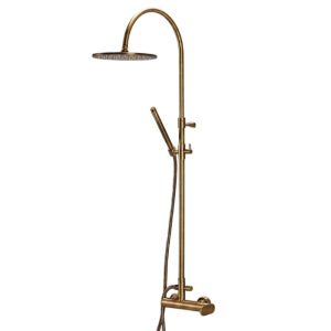 Modern Bronze Adjustable Shower System Kit with Round Shower Head Ø25 Slim 500065-210 Armando Vicario