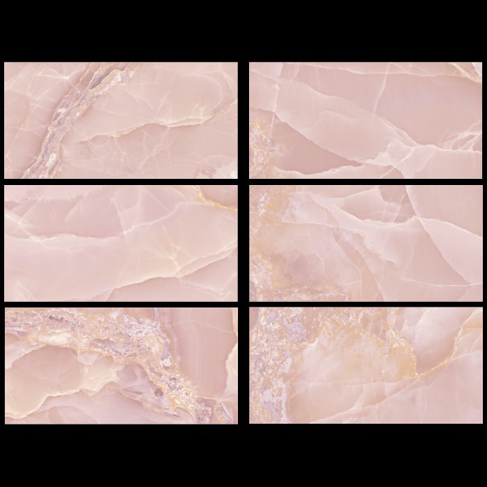 Pink Glossy Marble/Onyx Effect Wall & Floor Gres Porcelain Tile 60×120 Onyx Rose Baldocer