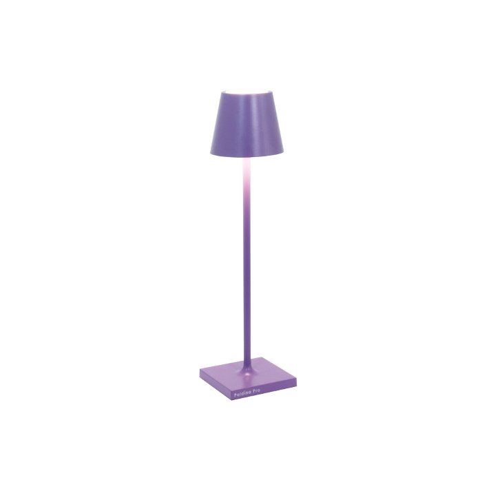 Purple Lilla Modern Rechargeable Touch Dimmable Outdoor Table Lamp Led Zafferano Poldina Micro LD0490L3
