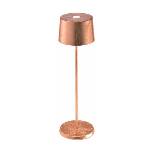 Copper Leaf Minimal Rechargeable Touch Dimmable Outdoor Table Lamp Led LD0850RFR Olivia Zafferano