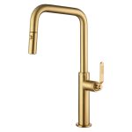 Modern Gold High Kitchen Mixer Tap with 2-Way Pull Out Spray Niza Imex