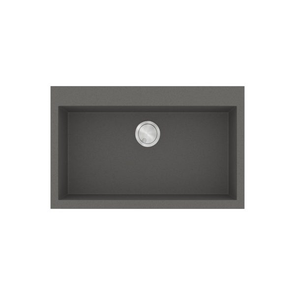 Modern Grey 1 Bowl Granite Kitchen Sink 79x50 Ultra Granite 808 Pietra Sanitec