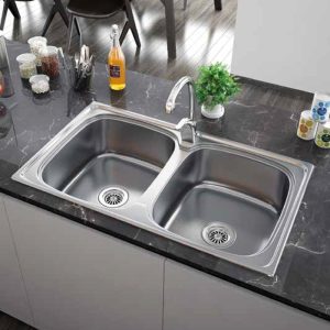 Modern 2 Bowl Stainless Steel Kitchen Sink 86x50 Karag BL 898