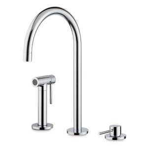 Italian 3-hole kitchen tap with dishwashing shower hand 71730.21.018 N21 NewForm
