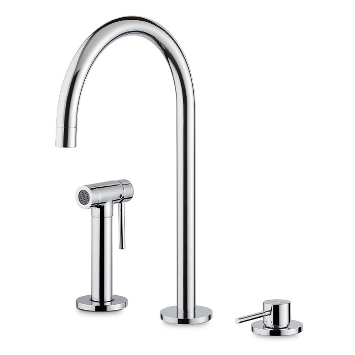 Luxury 3 hole kitchen mixer tap with pull out hand shower N21 71730 New Form