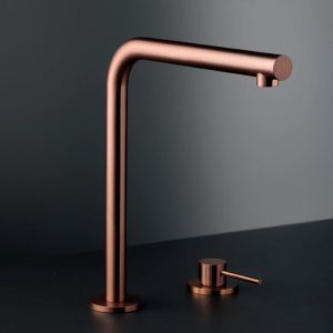 Italian brushed copper 2 hole kitchen mixer tap luxury PVD N21 71720.59.067 NewForm