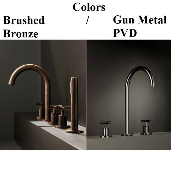 Luxury bathroom mixer taps brushed bronze & gunmetal PVD Blink Chic NewForm Colors