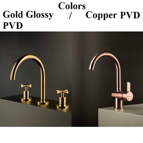 Luxury bathroom mixer taps gold glossy & copper PVD Blink Chic NewForm Colors