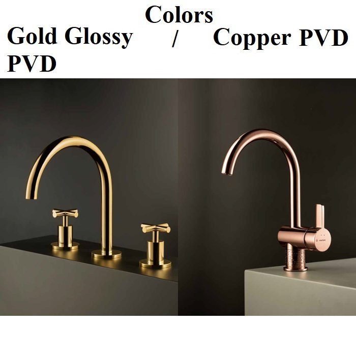 Ιταλικες βρυσες μπανιου μοντερνες χρωματα χρυσο γυαλιστερο και χαλκινο PVD New Form