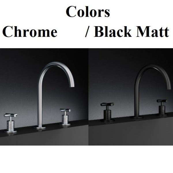 Luxury bathroom mixer taps chrome & black matt Blink Chic NewForm Colors