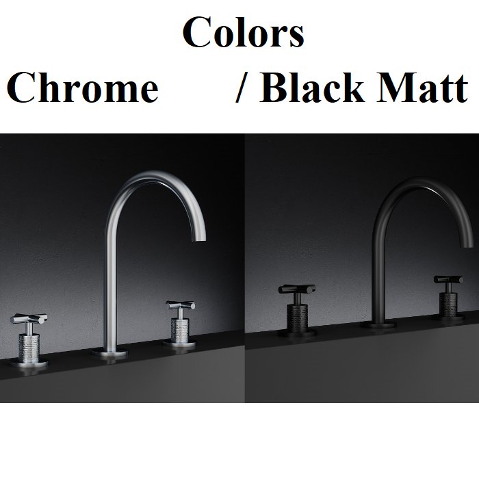 Luxury italian bathroom taps Chrome & Black Matt Blink NewForm Colors