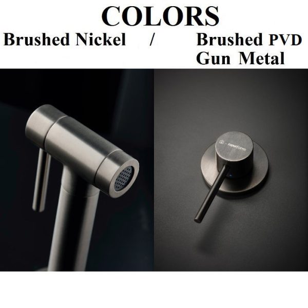 Italian kitchen tap brushed nickel & brushed gun metal PVD N21 NewForm Colors