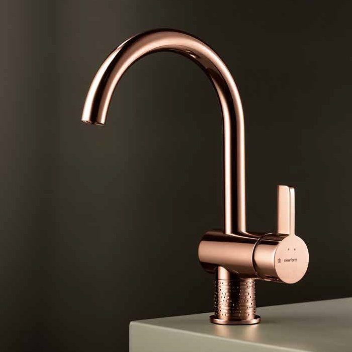 Modern single lever basin mixer copper PVD 7112.58.061 Blink Chic Luxury New Form