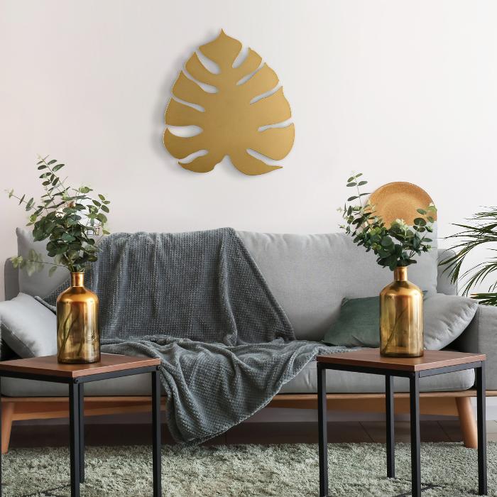 Living Room Gold Modern Decorative Metal Leaf-Shaped Wall Sconce 4665 Monstera Tk Lighting