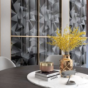 Black Glossy 3D Optical Illusion Wall & Floor Gres Porcelain Tile 60x120 Crissel