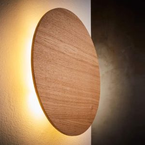 Εντυπωσιακα φωτιστικα τοιχου ξυλινα διακοσμητικα μοντερνα μπεζ κυκλικα στρογγυλα για το σαλονι 3377 Luna Wood Tk Lighting