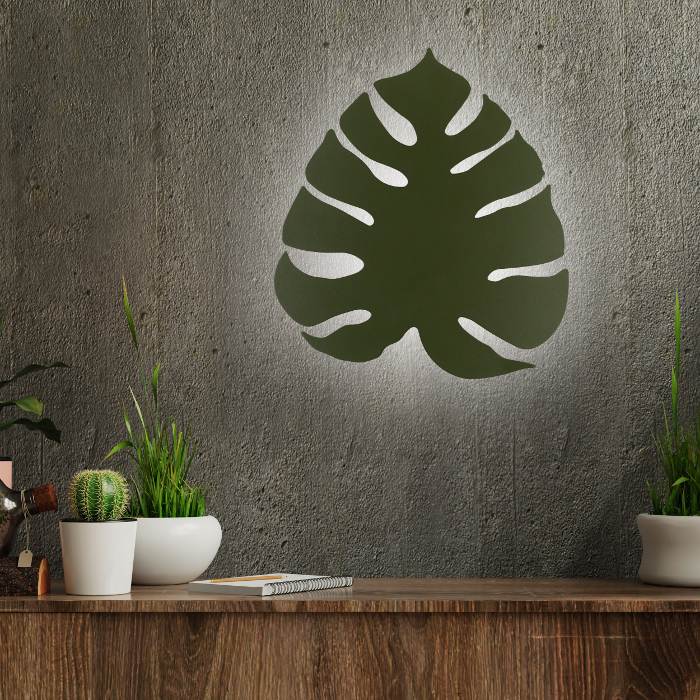 Decorative Green Modern Metal Leaf-Shaped Wall Lamp 4668 Monstera Tk Lighting