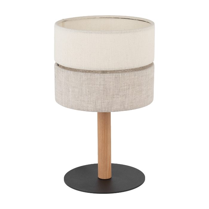 Boho 1-Light Fabric Wooden Decorative Brown Beige Table Lamp 5596 Eco TK Lighting