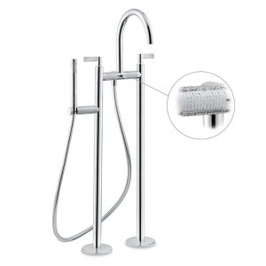 Italian Floor Standing Dual Lever Bath Shower Mixer 71186C Blink Chic Luxury NewForm
