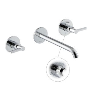 Italian 3 hole wall mounted basin mixer tap with spout 23 cm Blink Chic Luxury 71122E New Form