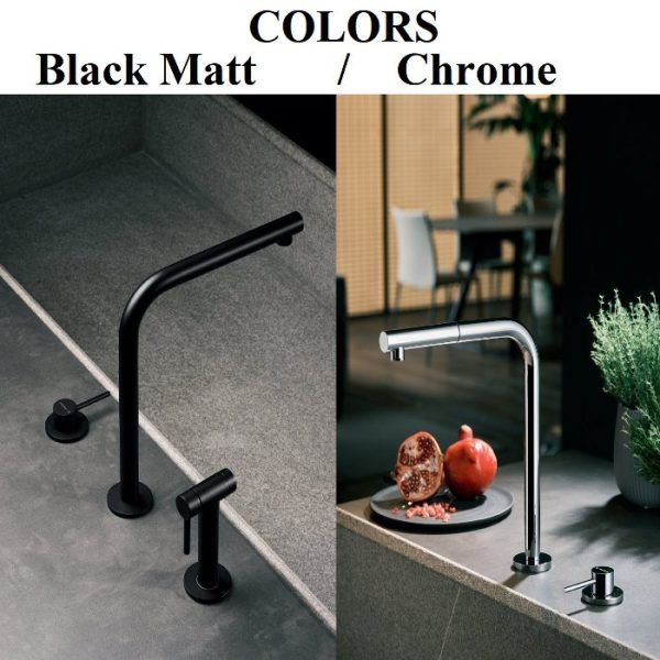Italian kitchen mixer tap black matt & chrome N21 NewForm Colors