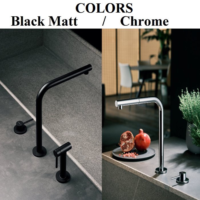 Luxury kitchen tap black matt & chrome N21 NewForm Colors