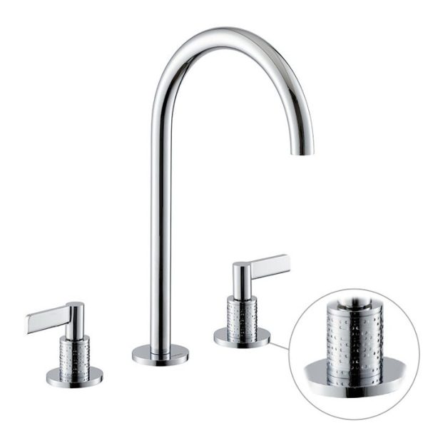 Italian 3 hole deck mounted high basin mixer chrome 71102.21.018 Blink Chic Luxury New Form