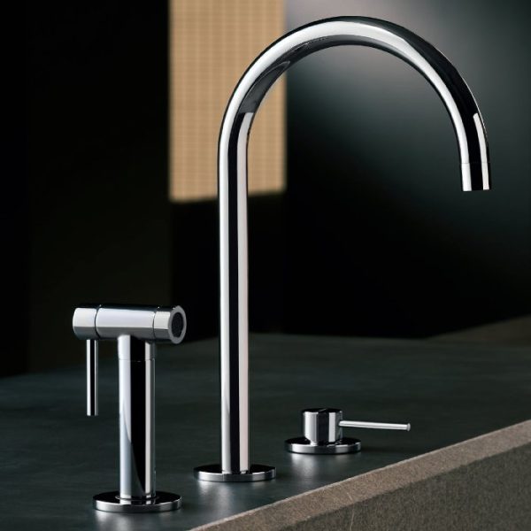 Luxury 3 hole kitchen mixer tap with pull out hand shower N21 71730.21.018 New Form