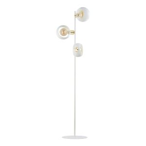 White Gold Modern 3-Light Metal Linear Floor Lamp with Three Round Shades 3046 Cyclop Tk Lighting
