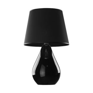 Black Modern Large Glass Table Lamp with Fabric Shade 5444 Lacrima Tk Lighting