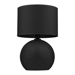 Black Modern Large Glass Table Lamp with Fabric Shade 5080 Palla Tk Lighting
