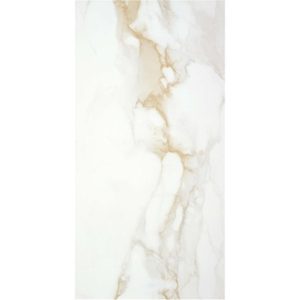 White Matt Marble Effect Wall & Floor Gres Porcelain Tile 59x119 Camile Gold