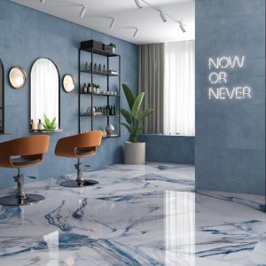 Blue Matt Concrete Effect Wall Gres Porcelain Tile 60x120 Eleganza Blue
