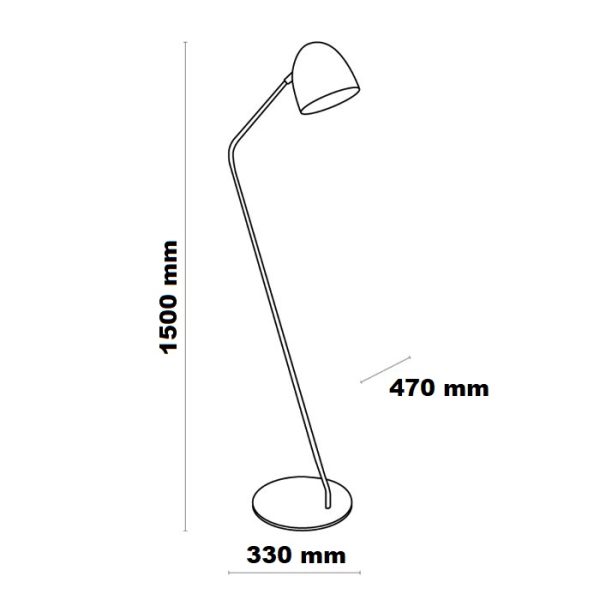 Diagram for industrial floor lamp 5037 Soho Black Tk Lighting