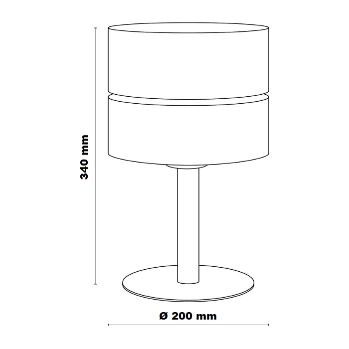 Dimensions for table lamp 5596 Eco Tk Lighting