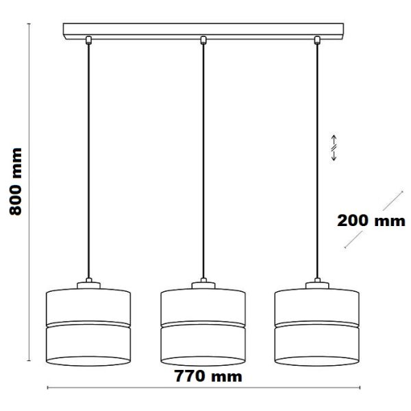 Dimensions for Pendant Ceiling Light 5771 Eco Tk Lighting