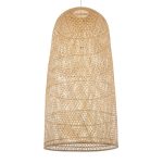 Vintage 1-Light Beige Bamboo Pendant Ceiling Light 00670 Calero