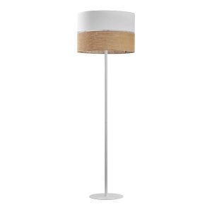 Boho 1-Light Fabric Yute Decorative White Beige Floor Lamp 5241 Linobianco TK Lighting