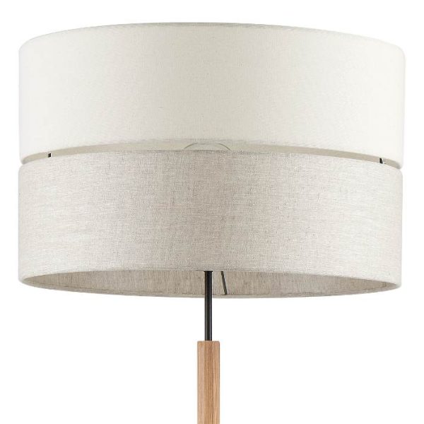 Scandinavian style 1-Light Fabric Wooden Decorative Brown Beige Floor Lamp 5597 Eco TK Lighting