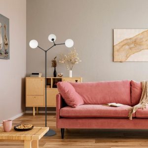 Living Room Black Industrial 3-Light Metal Linear Floor Lamp with Three White Glass Shades 5433 Fairy Tk Lighting