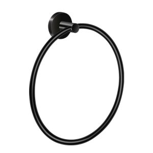 Modern Black Matt Round Towel Ring 14309-M116 Twist Sanco