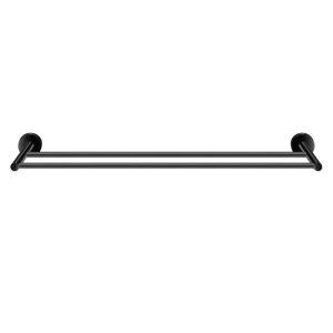 Modern Black Matt Double Towel Rail 60cm 14305-M116 Twist Sanco