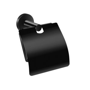 Modern Black Matt Toilet Roll Holder with Cover 14317-M116 Twist Sanco