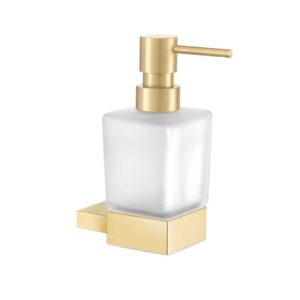 Modern Frosted Glass Soap Dispenser & Gold Holder Wall-Mounted 120422-AB12 Monogram Sanco