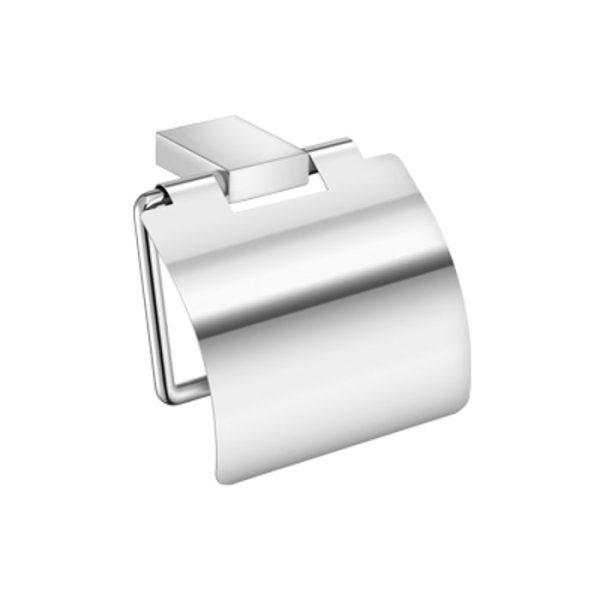 Modern Chrome Toilet Roll Holder with Cover 120417-A03 Monogram Sanco