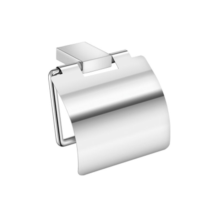 Modern Chrome Toilet Roll Holder with Lid 120417-A03 Monogram Sanco